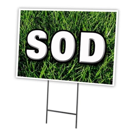 Signmission Sod Yard Sign & Stake outdoor plastic coroplast window, C-1824-DS-Sod C-1824-DS-Sod